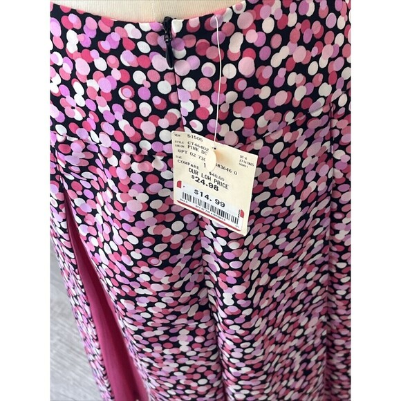 Requirements Women's Pleated Skirt Pink Dot Size 12 NWT - Picture 3 of 6